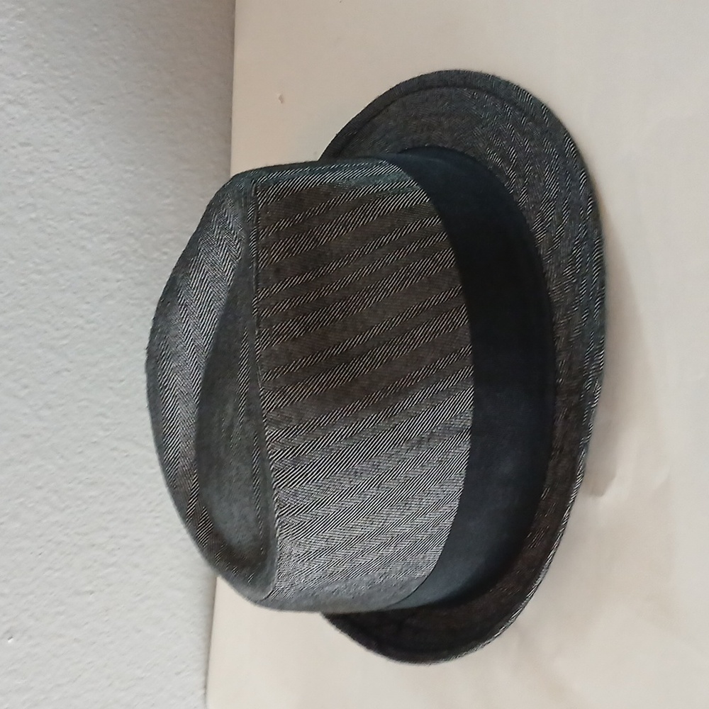 STETSON All-American Gray Canvas Fedora With Black Band Size Large/XL